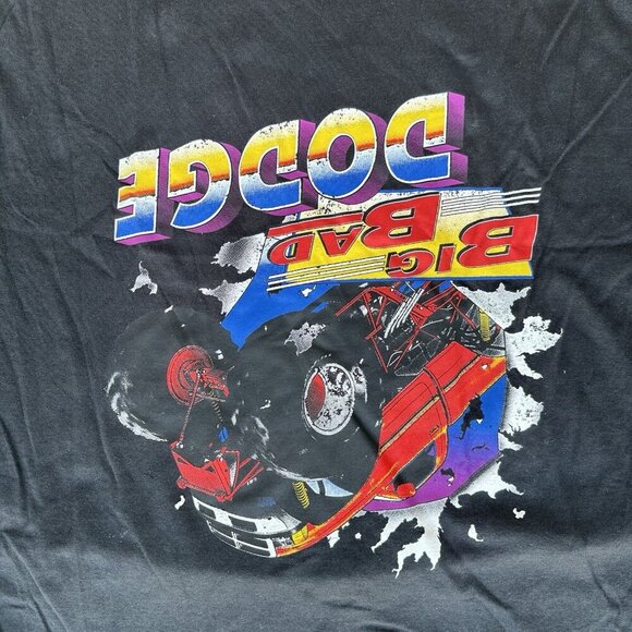 Vintage 90s Big Bad Dodge Monster Trucker Graphic T-Shirt Size XL - Picture 3 of 7